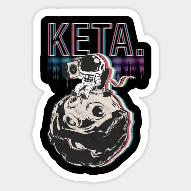 Techno Electro Music Keta Astronaut Sticker by avshirtnation